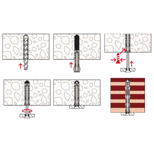 Распорный дюбель с кромкой SX Plus 6х30 Fischer 568006, 100 штук