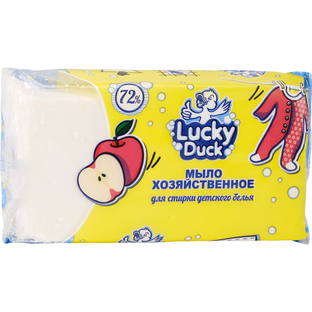 Мыло хозяйственное «Lucky Duck» 72%, яблоко, 140г.