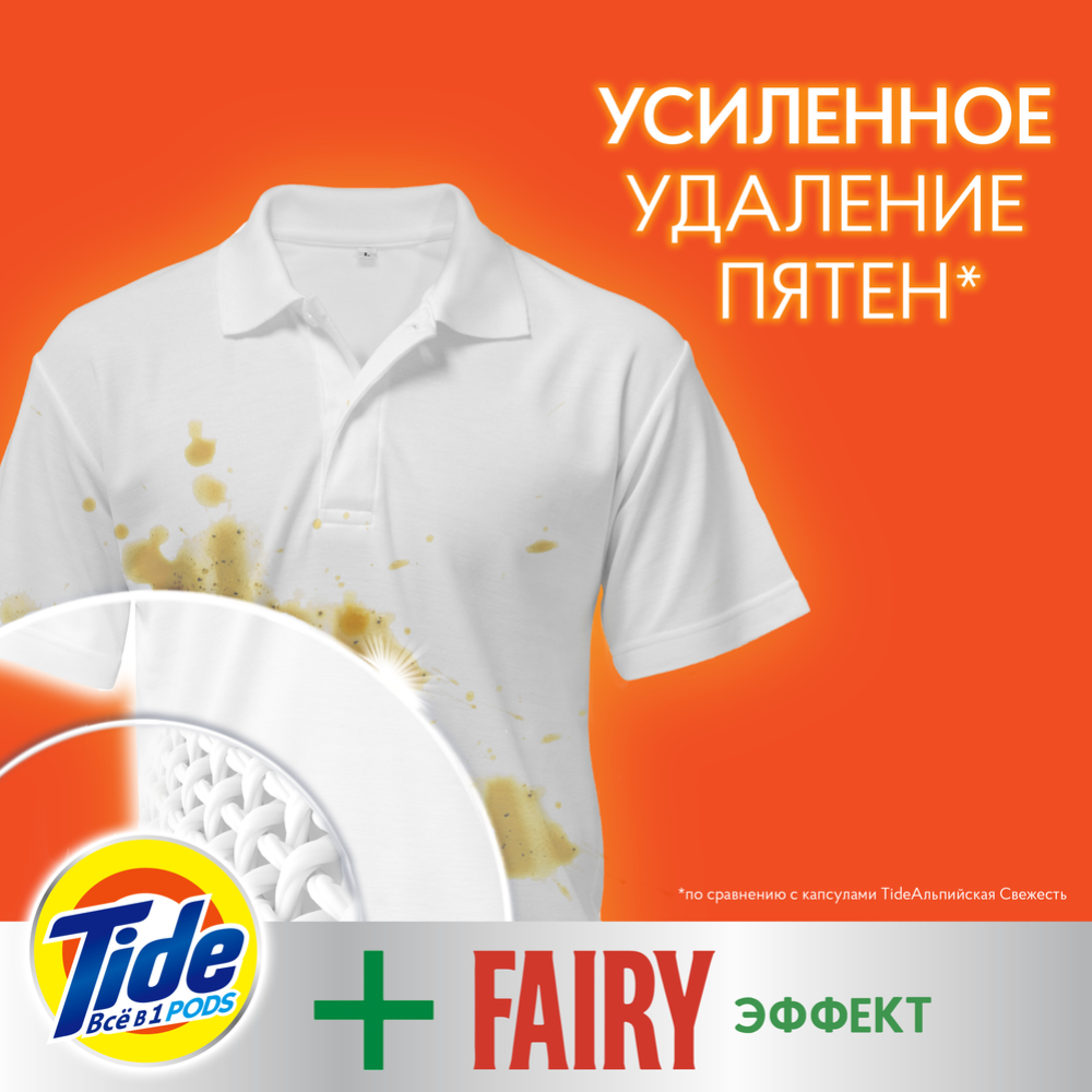 Капсулы для стирки «Tide» Все в 1 PODs, Fairy эффект, 12 шт