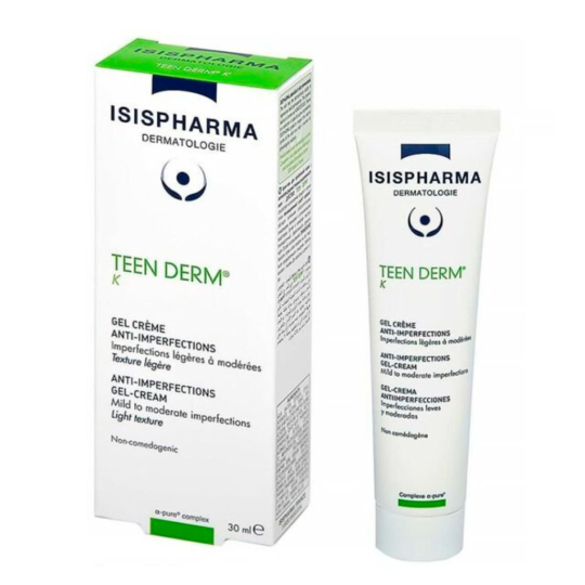 ISISPHARMA TEEN DERM K (Тин дерм К)Гель-крем для проблемной кожи с легкой или средней степенью выраженностити,30мл