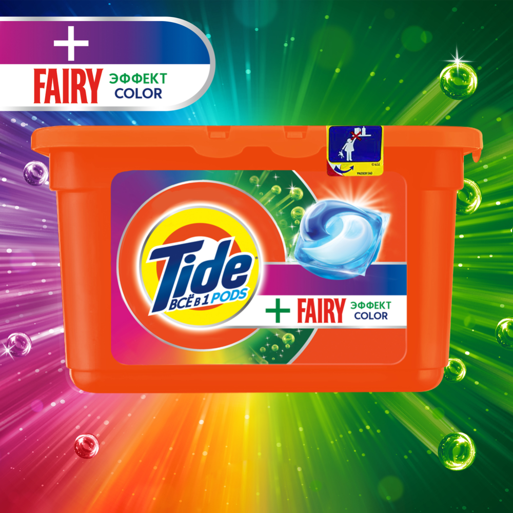 Капсулы «Tide» Fairy, эффект Color, 12х22.7 г 