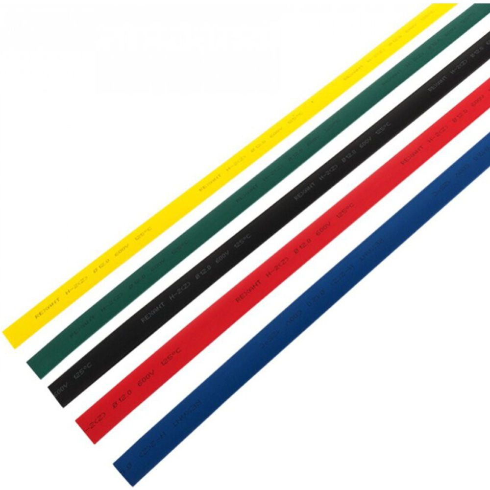Термоусаживаемые трубки «Rexant» 15.0/7.5 мм, пять цветов, 29-0165, 1 м, 50 шт