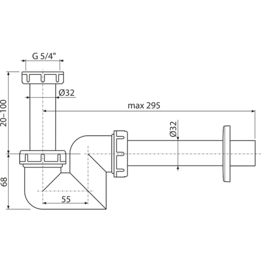 Сифон «Alcaplast» A45F-DN32