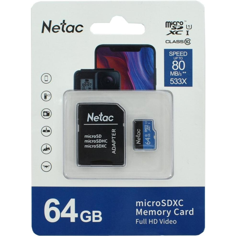 Карта памяти «Netac» P500 Standard, 64GB, NT02P500STN-064G-S
