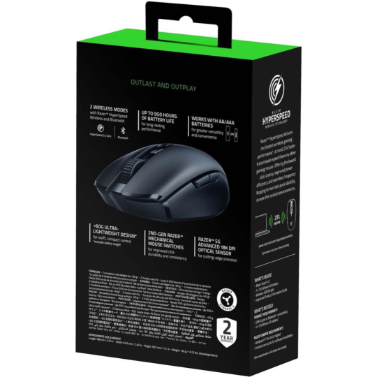 Мышь «Razer» Orochi V2, черный, RZ01-03730100-R3G1