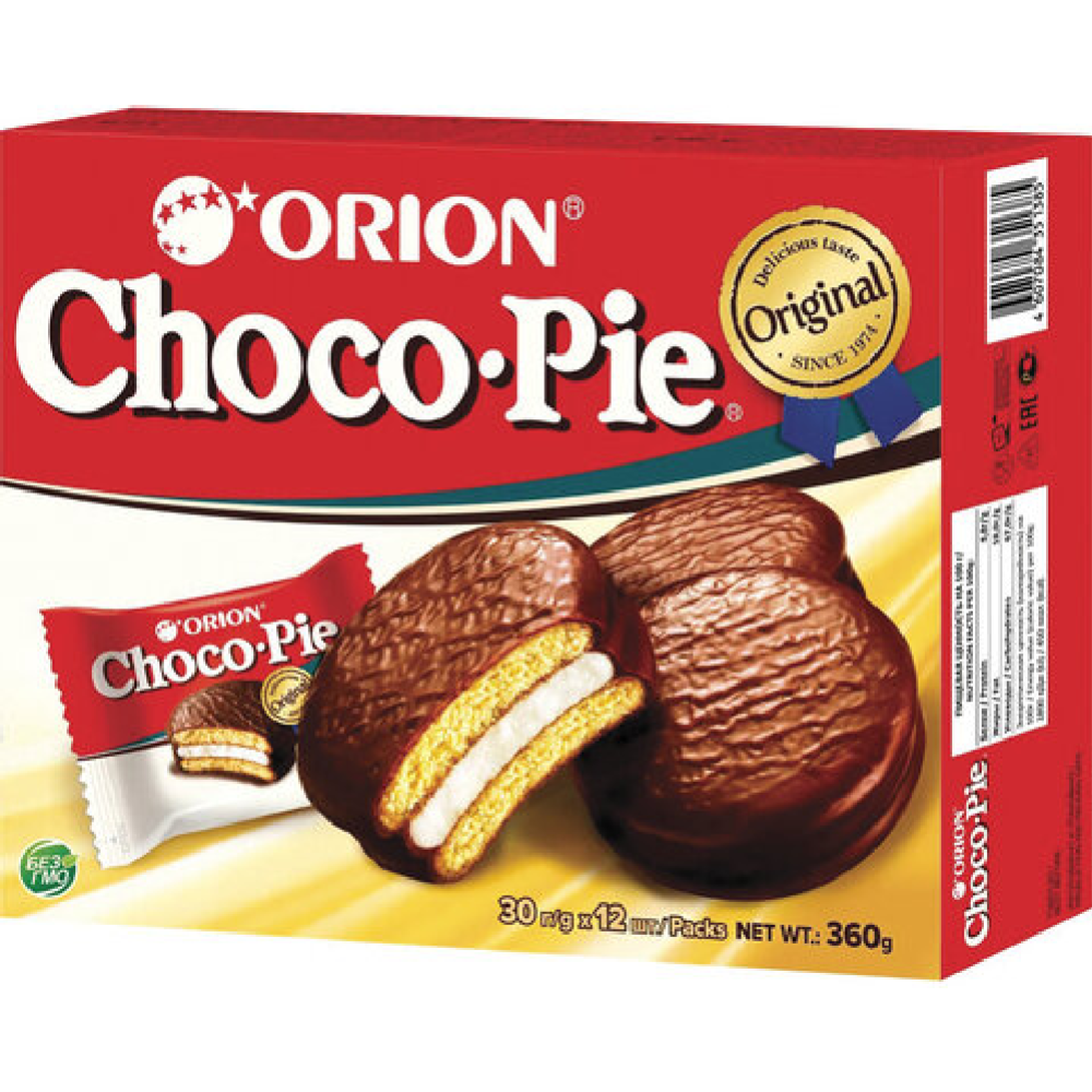 Печенье-бисквит «Choco Pie Orion» 12х30 г #0