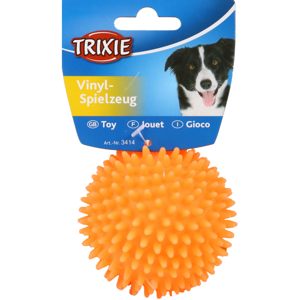 Игрушка для собак «Trixie» Шарик-ежик, со звуком, виниловая, 7 см