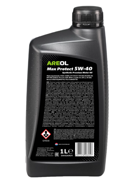 Моторное масло Areol Max Protect 5W-40 1л