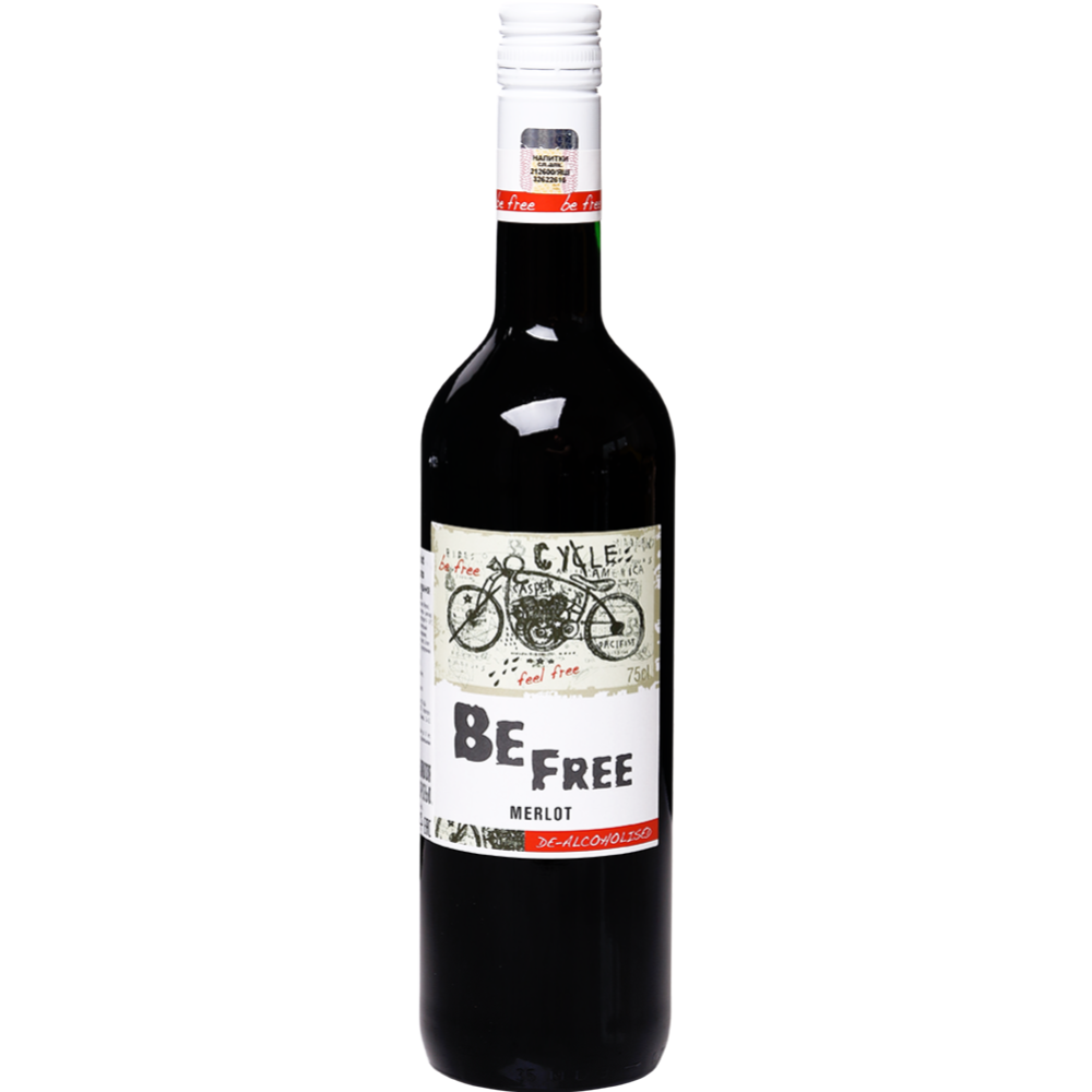 Вино безалкогольное «Be free» Merlot, ароматизированное, красное, 0.75 л #0