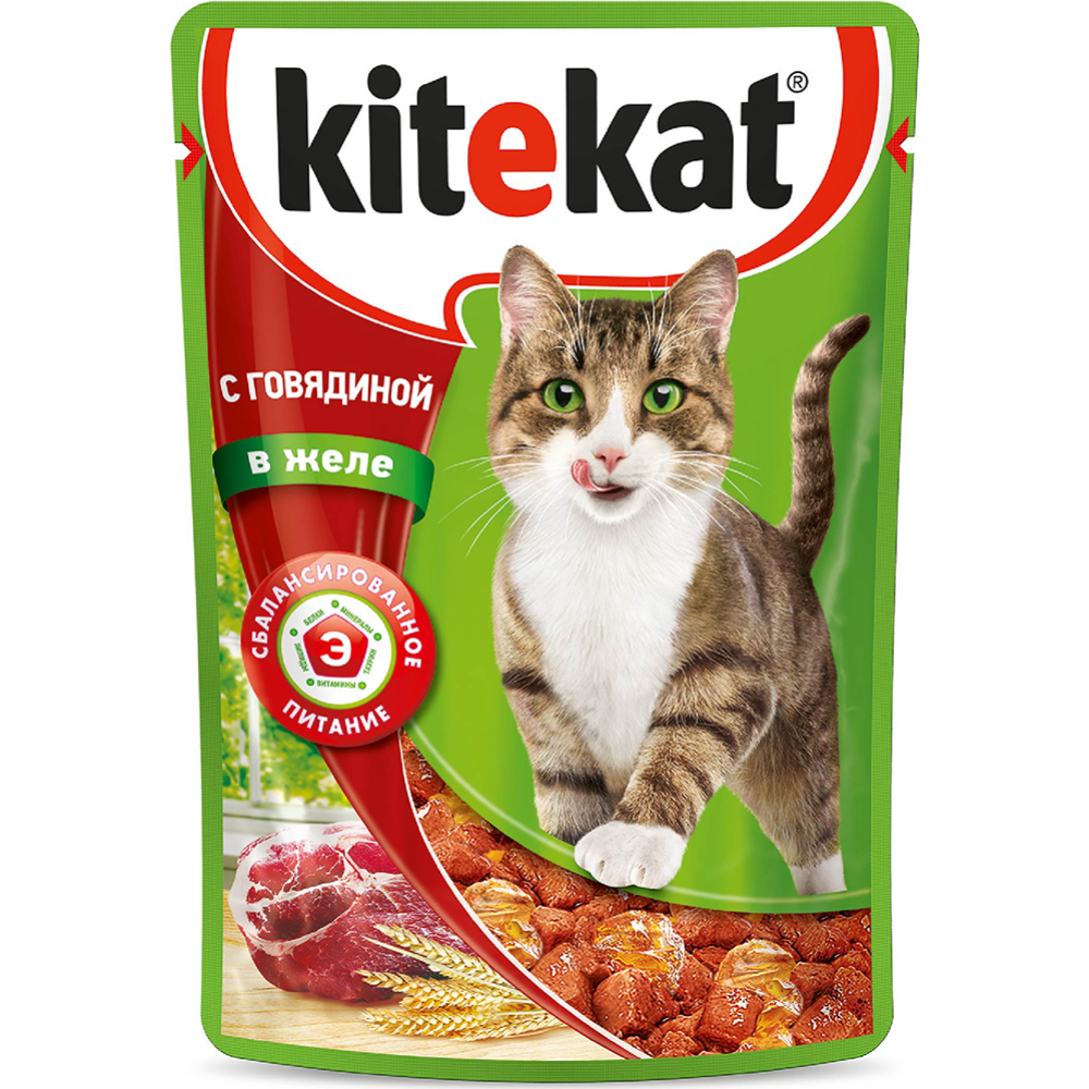 Корм для кошек «Kitekat» говядина в желе, 85 г #1