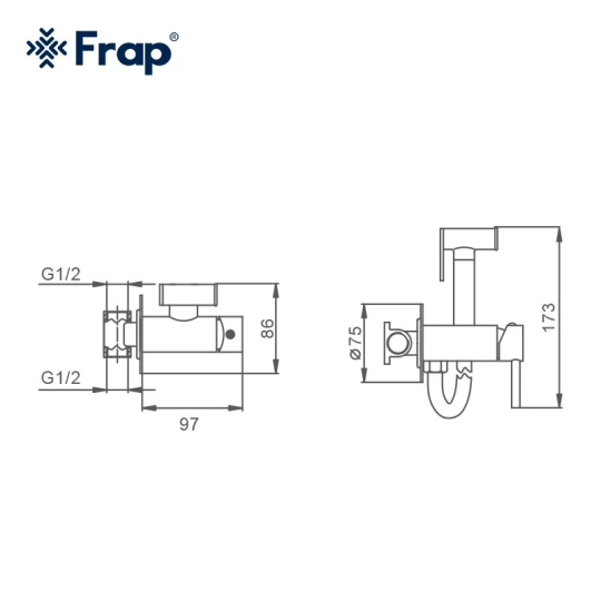 Встроенный гигиенический душ Frap F7505-6 Черный + Чистящее средство для смесителей Gappo GGG 550мл В ПОДАРОК 🎁