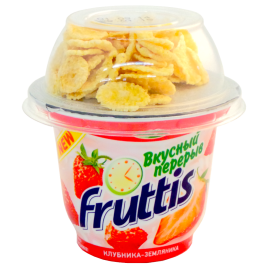 Йогуртный продукт «Fruttis» клубника-земляника, 2.5%, 165+15 г