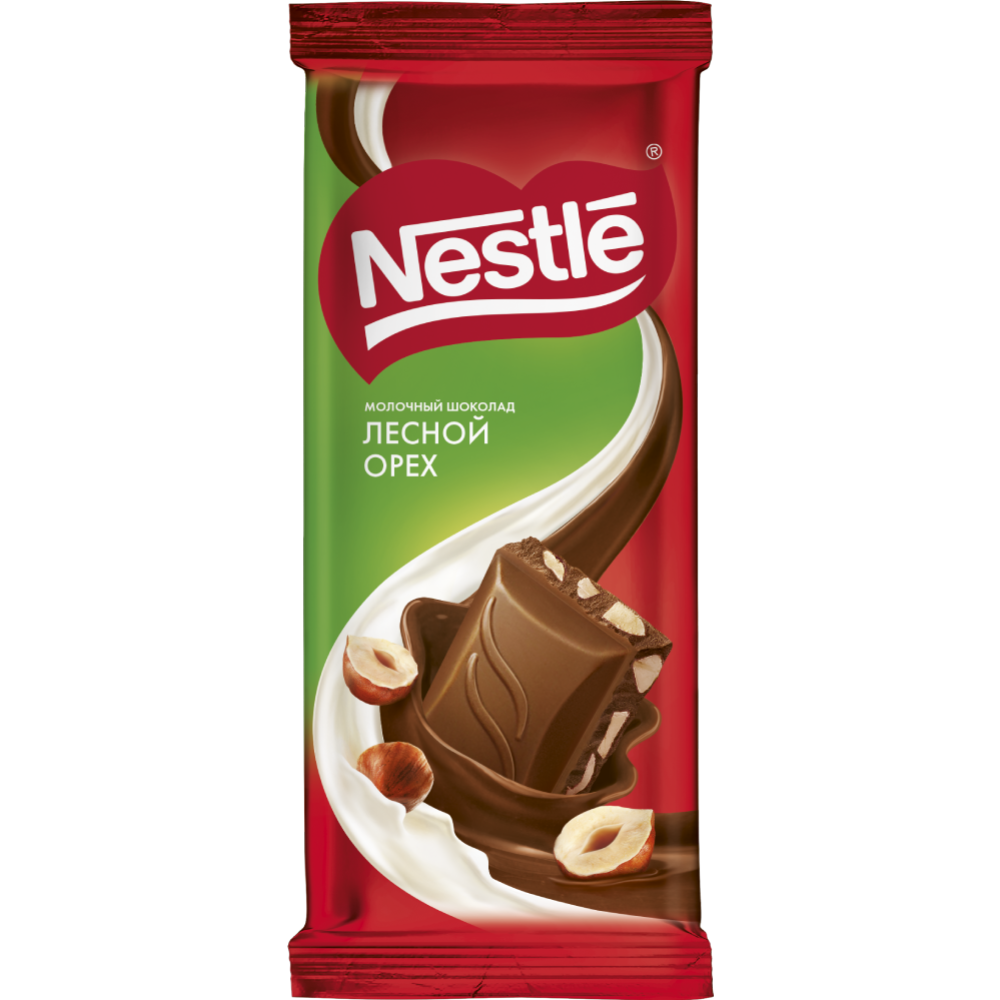 Уп. Шоколад «Nestle» молочный, с лесным орехом, 21х82 г