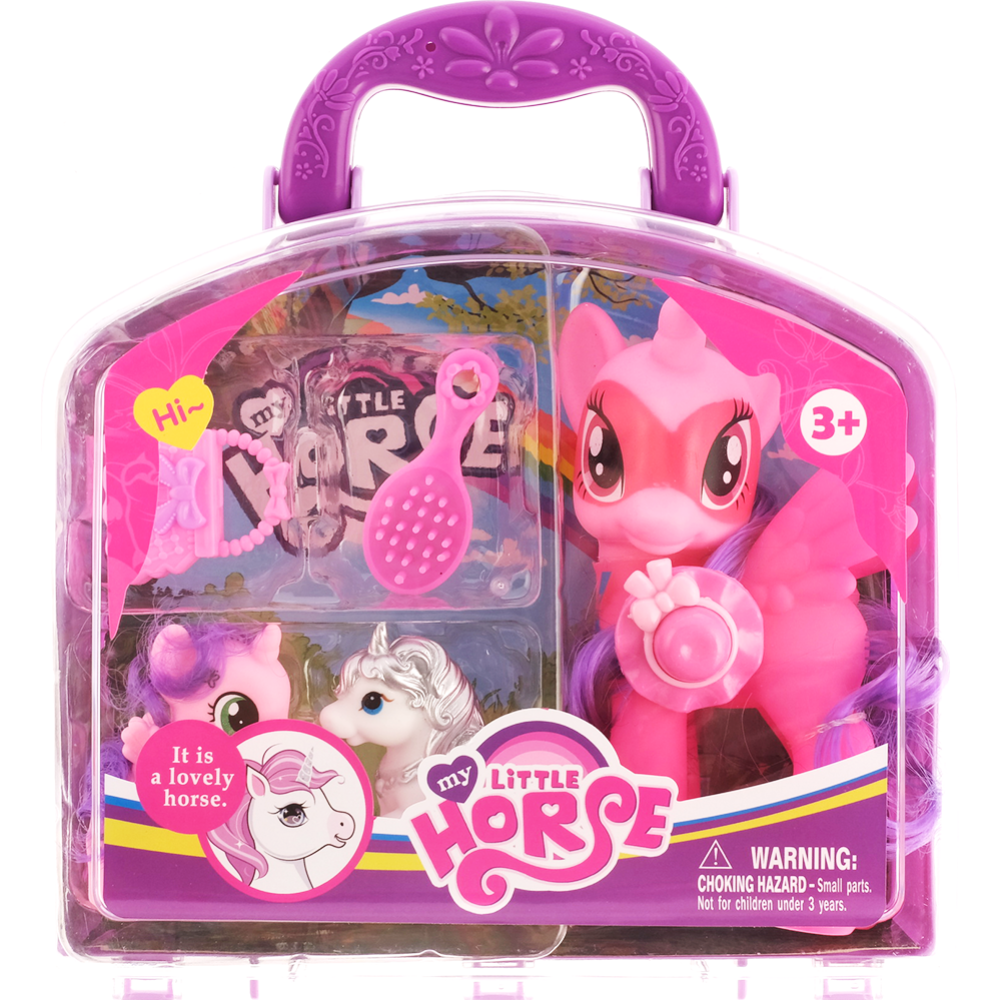 Набор игровой «Пони» в чемодане, SM367B14, розовый