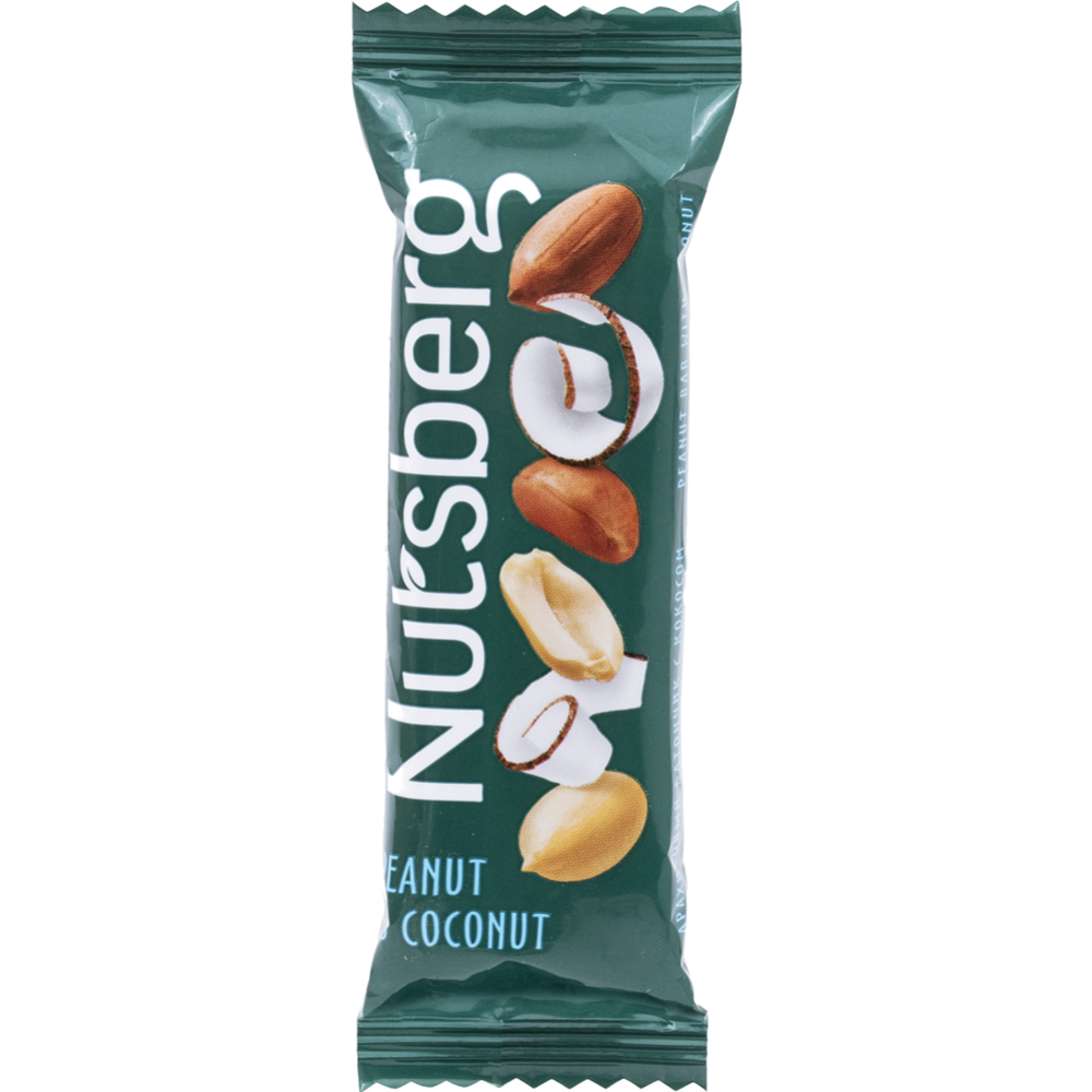 Батончик арахисовый «Nutsberg» с кокосом, 40 г #0