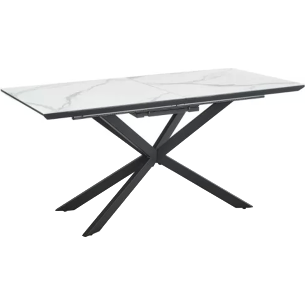 Обеденный стол «Halmar» Diesel, раскладной, белый мрамор/темно-серый/черный, 160-200/90/76, V-CH-DIESEL-ST