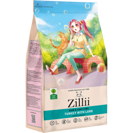 Корм для кошек «Zillii» Skin & Coat Care, индейка/ягненок, 2 кг