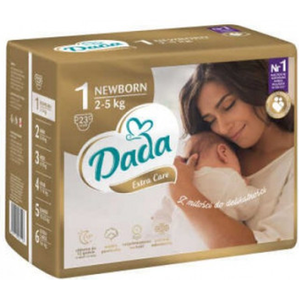 Подгузники «DADA» Extra Care размер 1, newborn, 2-5 кг, 23 шт