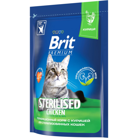 Корм для кошек «Brit» Premium Sterilised, курица, 400 г