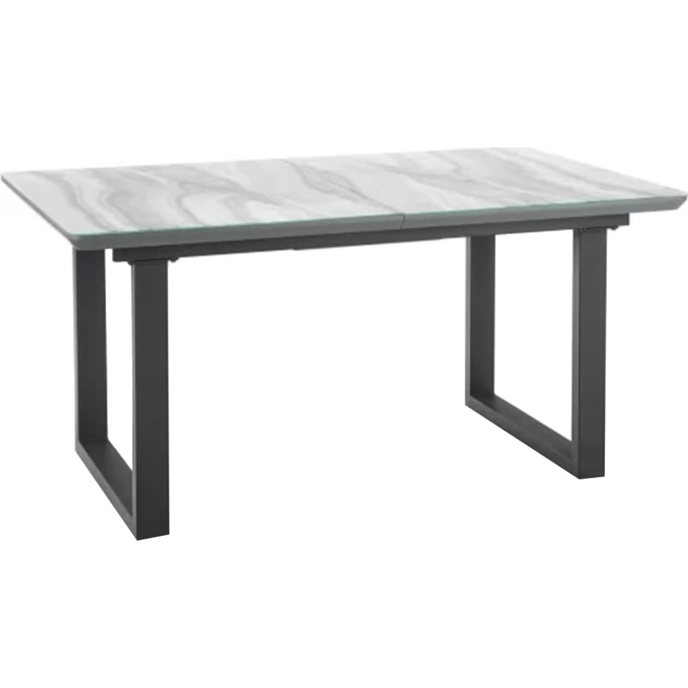 Обеденный стол «Halmar» Marley, раскладной, белый мрамор/серый/черный, 160-200/90/76, V-CH-MARLEY-ST