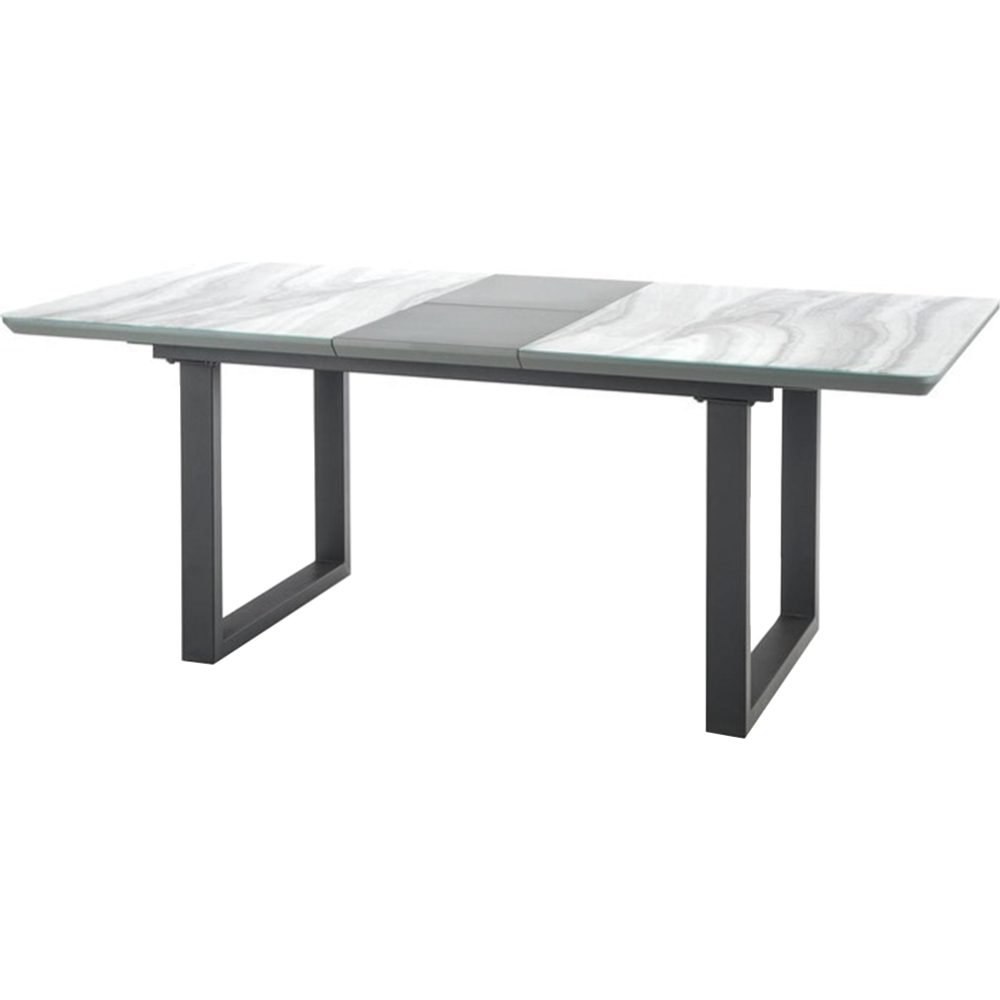 Обеденный стол «Halmar» Marley, раскладной, белый мрамор/серый/черный, 160-200/90/76, V-CH-MARLEY-ST
