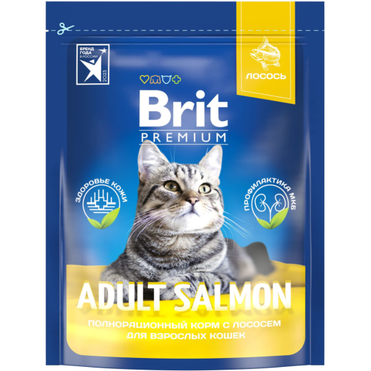 Корм для кошек «Brit» Premium Adult, лосось, 400 г