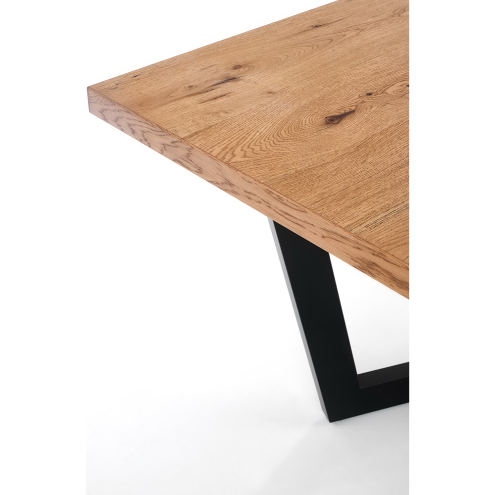 Обеденный стол «Halmar» Massive, раскладной, дуб светлый/черный, 160-250/90/77, V-PL-MASSIVE-ST