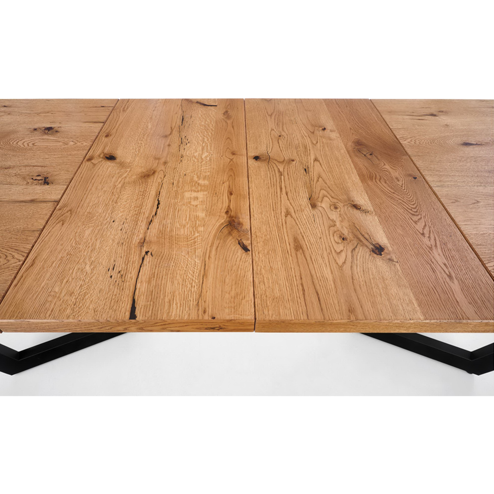 Обеденный стол «Halmar» Massive, раскладной, дуб светлый/черный, 160-250/90/77, V-PL-MASSIVE-ST