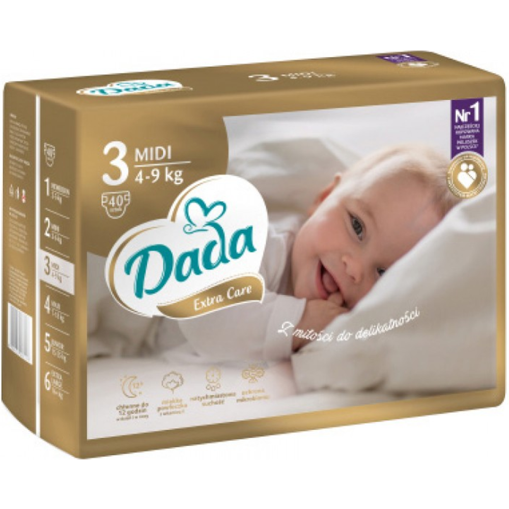 Картинка товара Подгузники детские «Dada» Extra Care, размер Midi 3, 4-9 кг, 40 шт