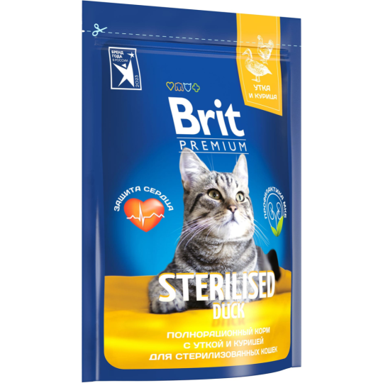 Корм для кошек «Brit» Premium Sterilised, утка/курица, 400 г