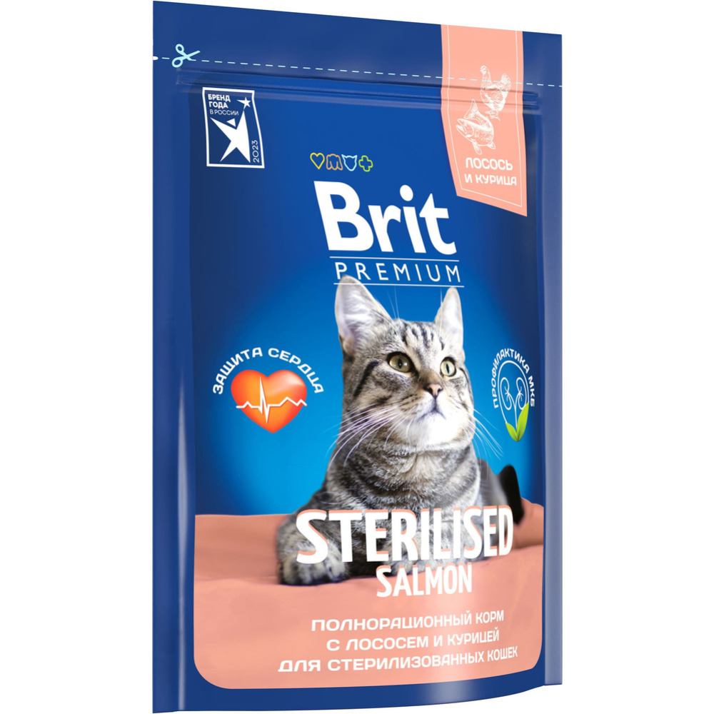 Корм для кошек «Brit» Premium Sterilised, лосось/курица, 400 г