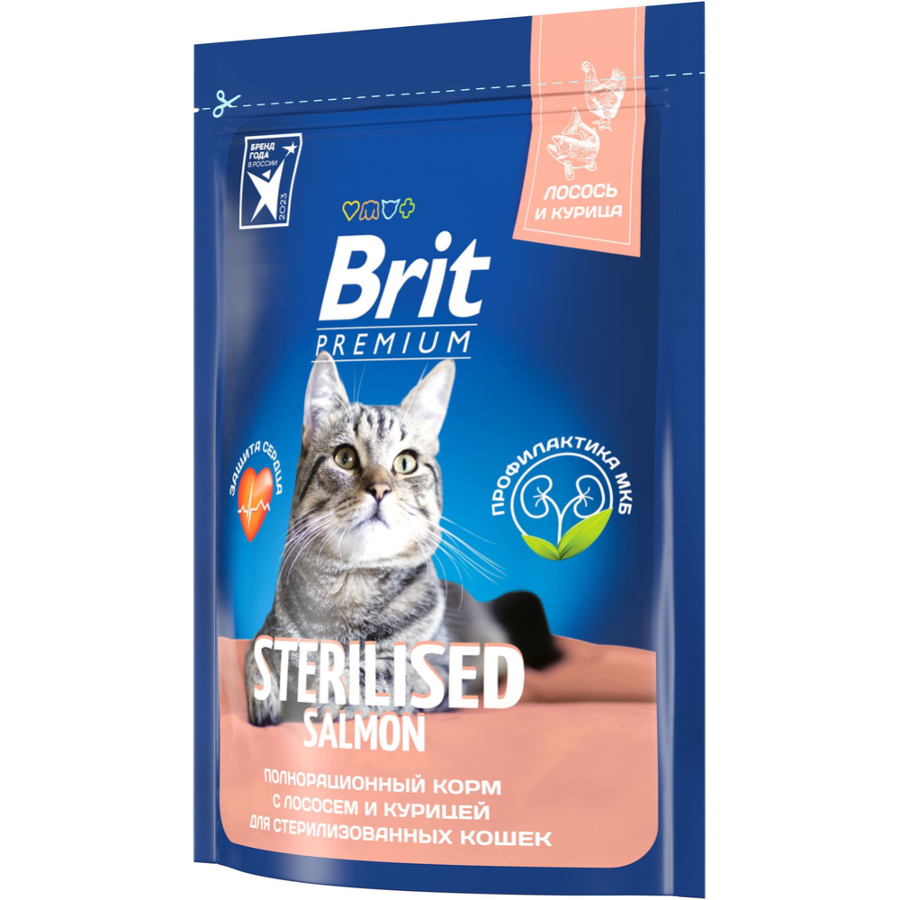 Корм для кошек «Brit» Premium Sterilised, лосось/курица, 400 г