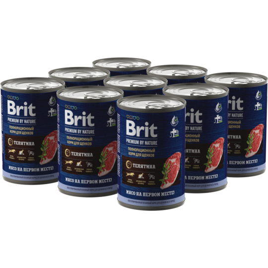 Консервы для щенков «Brit» Premium by Nature, телятина, 410 г