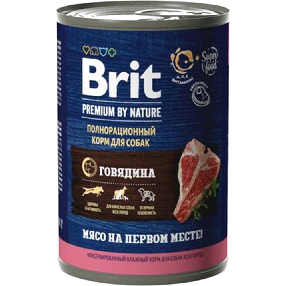 Консервы для собак «Brit» Premium by Nature, говядина, 410 г