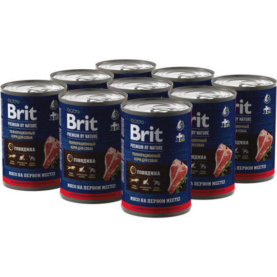 Консервы для собак «Brit» Premium by Nature, говядина, 410 г