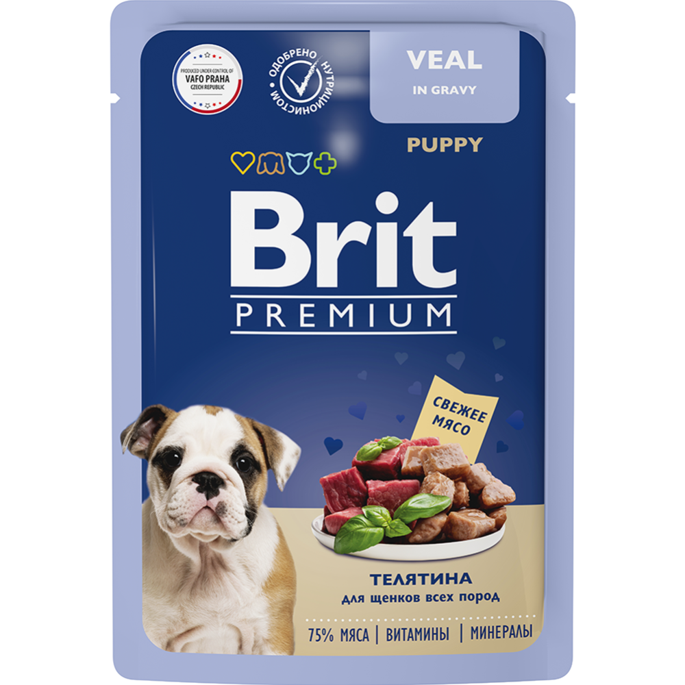Корм для щенков «Brit» Premium, телятина в соусе, 85 г
