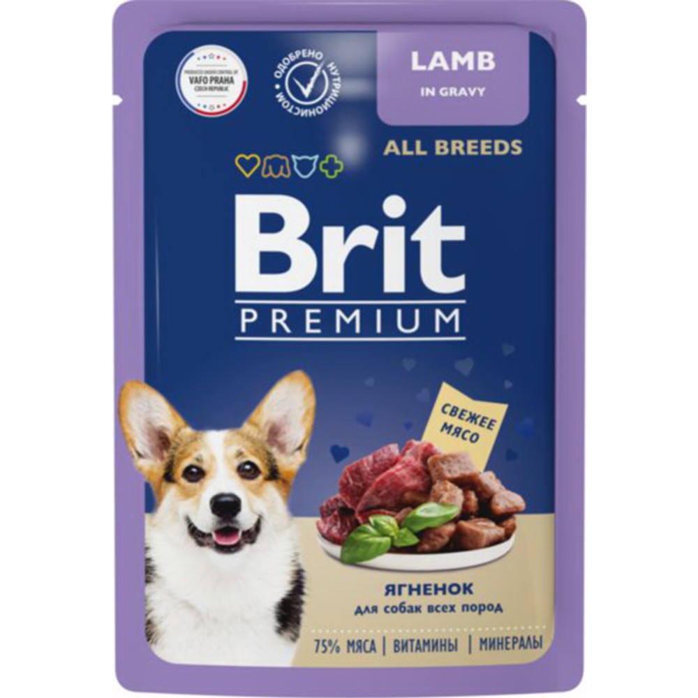 Корм для собак «Brit» Premium, ягненок в соусе, 85 г