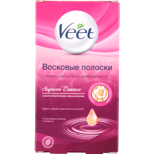 Восковые полоски «Veet» для чувствительной кожи 14 шт