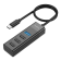 USB-хаб конвертер HOCO HB25 Type-C - USB3.0 / USB2.0*3 черный