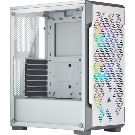 Корпус для компьютера «Corsair» iCUE 220T RGB Airflow Tempered Glass Mid-Tower Smart, White, CC-9011174-WW