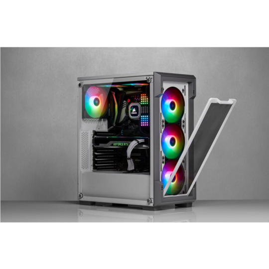 Корпус для компьютера «Corsair» iCUE 220T RGB Airflow Tempered Glass Mid-Tower Smart, White, CC-9011174-WW