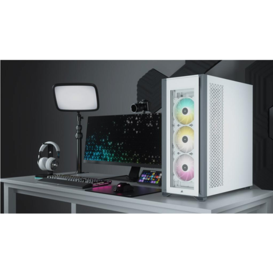 Корпус для компьютера «Corsair» iCUE 7000X RGB Tempered Glass Full-Tower ATX PC, White, CC-9011227-WW