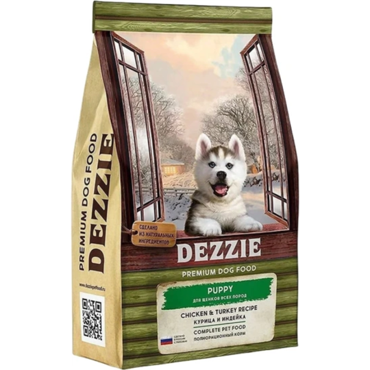 Корм для щенков «Dezzie» Puppy, курица/индейка, 15 кг