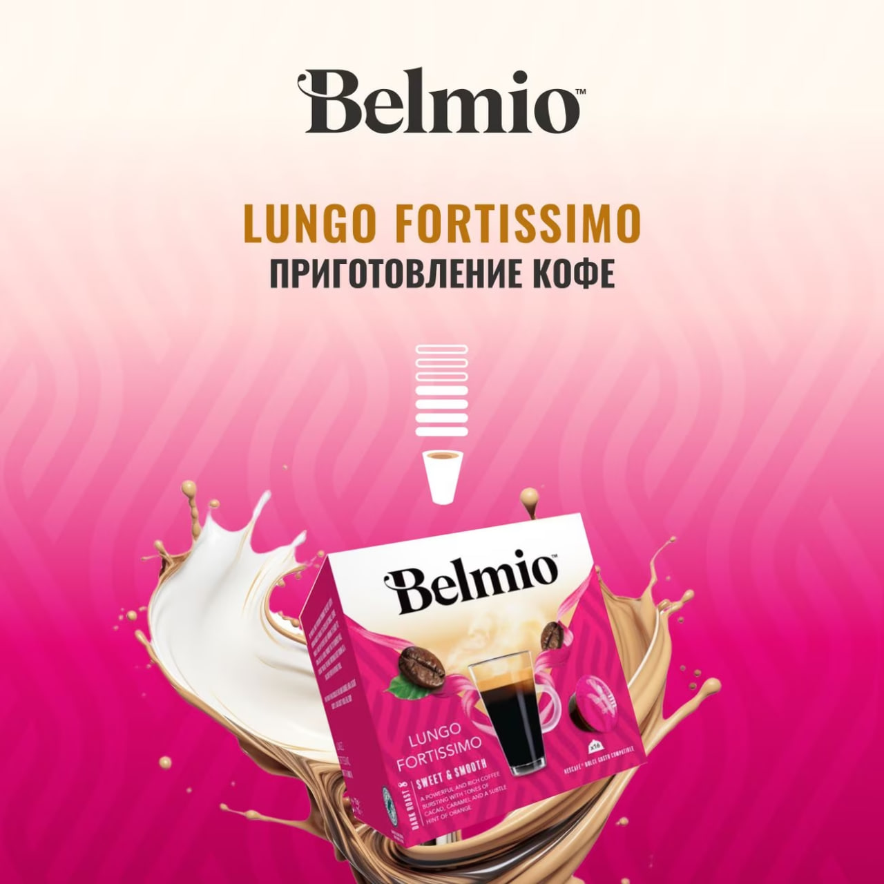 Кофе в капсулах Belmio Lungo Fortissimo (16х7г) 16 капсул