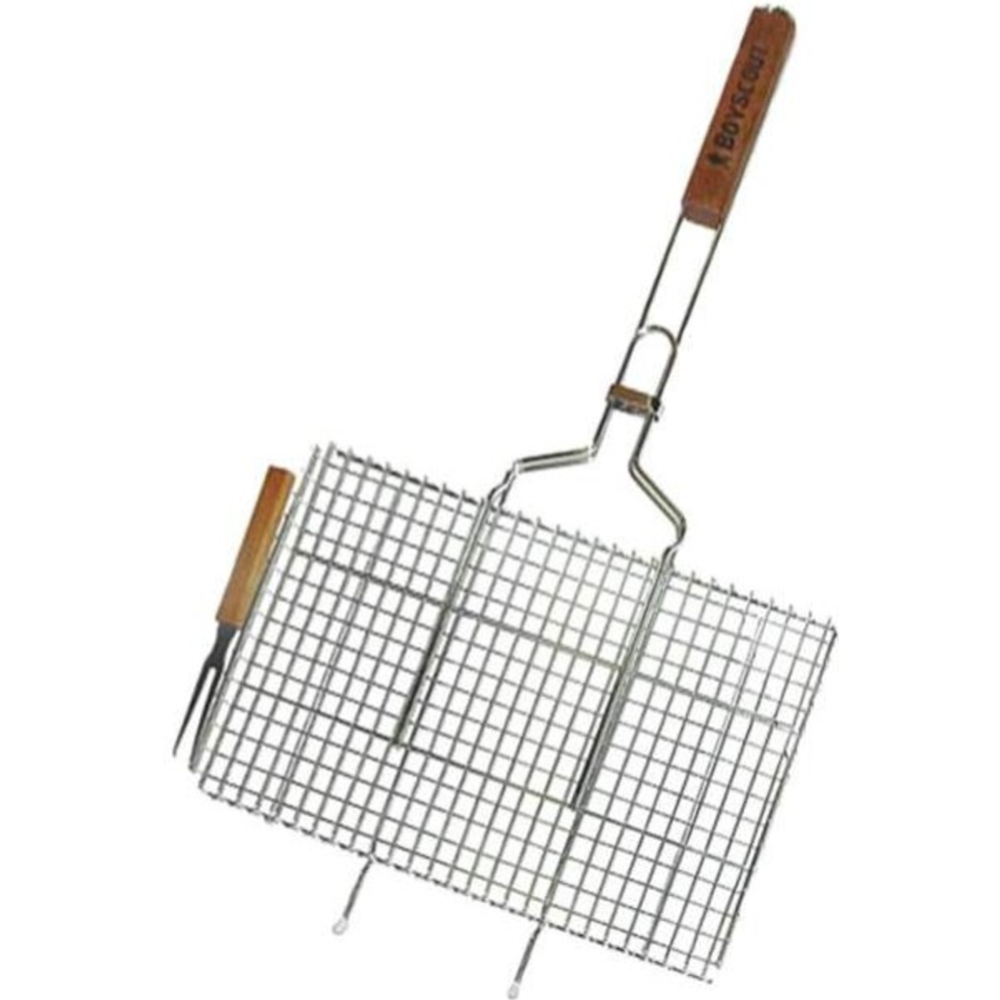 Решетка для гриля «Boyscout» для стейков, 61301, большая, с вилкой и картонным веером, 70(+5)x45x27x2 cм