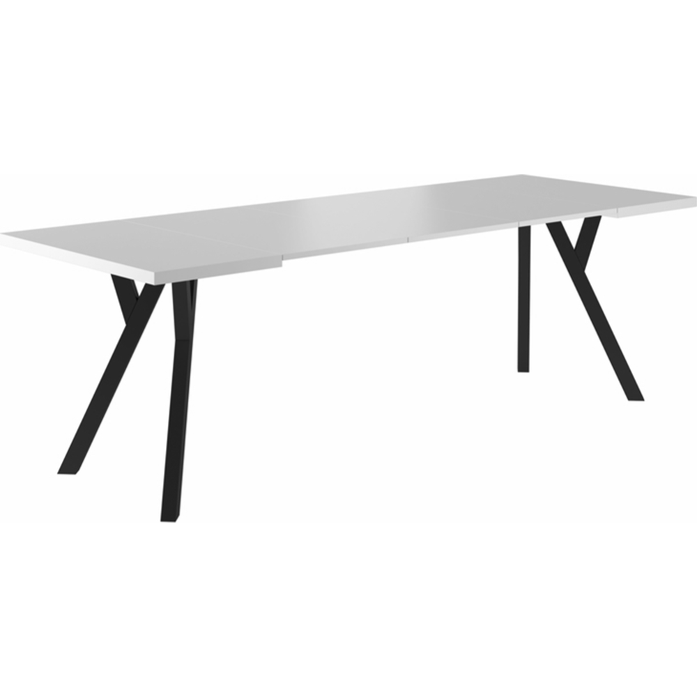 Обеденный стол «Signal» Merlin, раскладной белый матовый/черный 90-240/90/76, MERLINBMC90