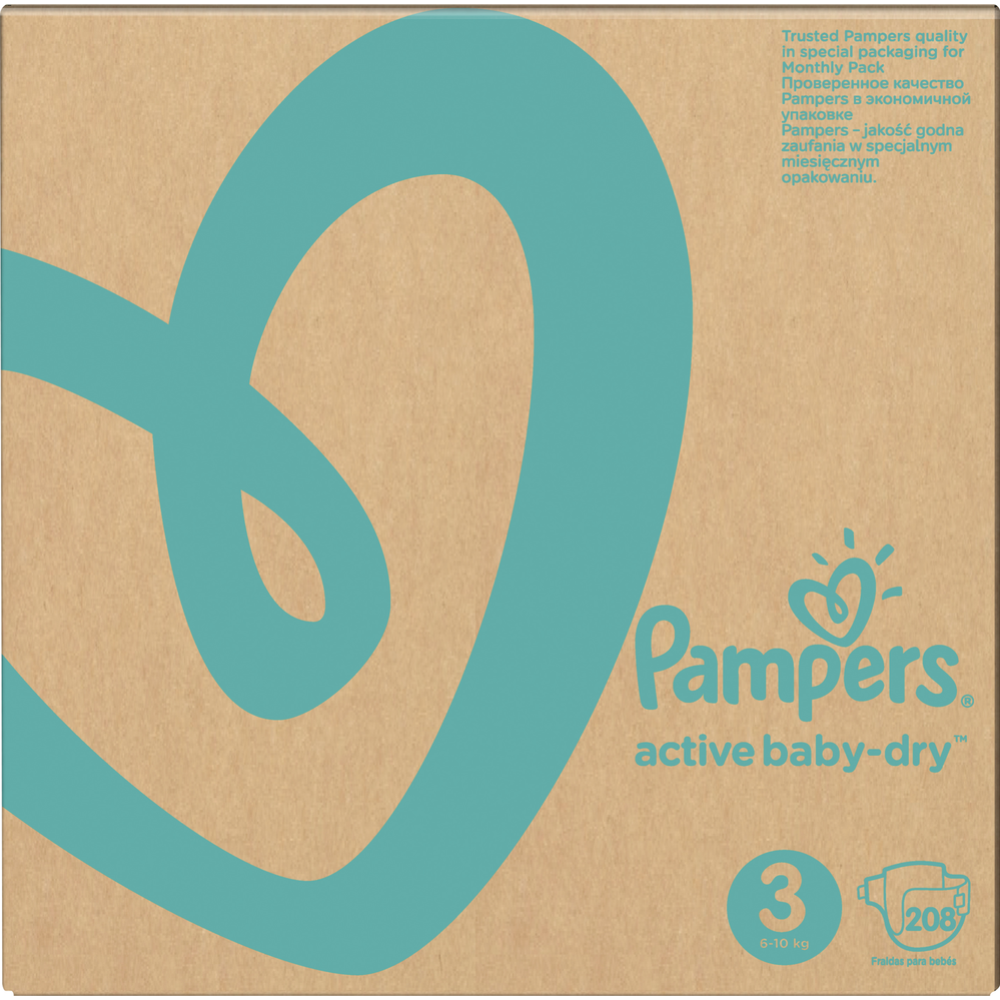Подгузники детские «Pampers» Active Baby-Dry, размер 3, 6-10 кг, 208 шт
