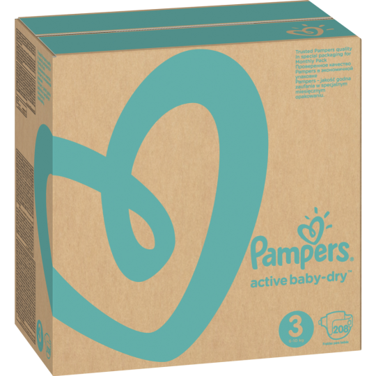 Подгузники детские «Pampers» Active Baby-Dry, размер 3, 6-10 кг, 208 шт