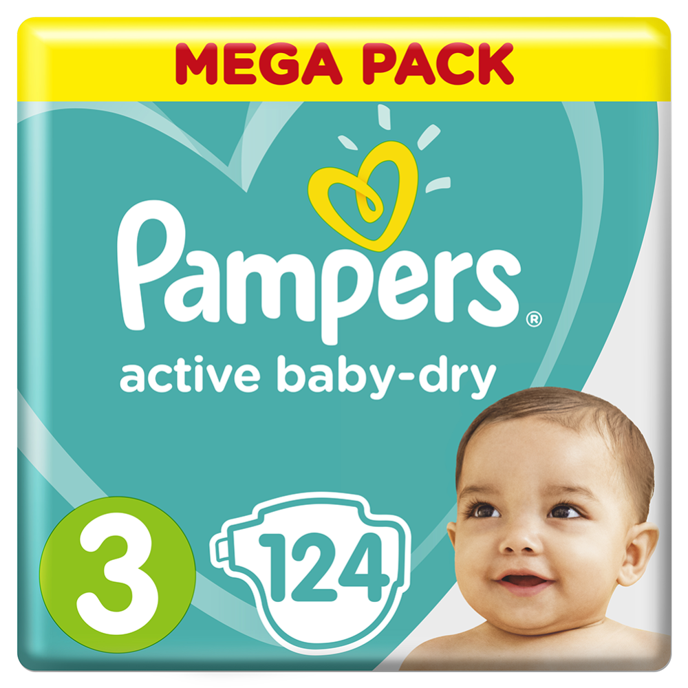 Подгузники детские «Pampers» Active Baby-Dry, размер 3, 6-10 кг, 124 шт #0