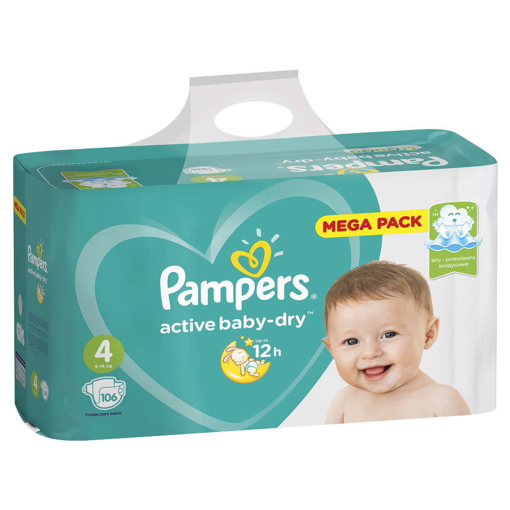 Подгузники детские «Pampers» Active Baby-Dry, размер 4, 9-14 кг, 106 шт #8